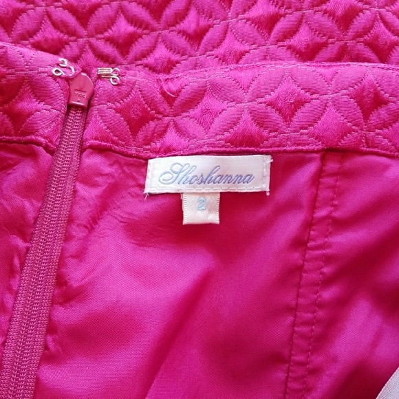 Hot Pink Shoshanna Strapless Cocktail Dress - Picture 4 of 8